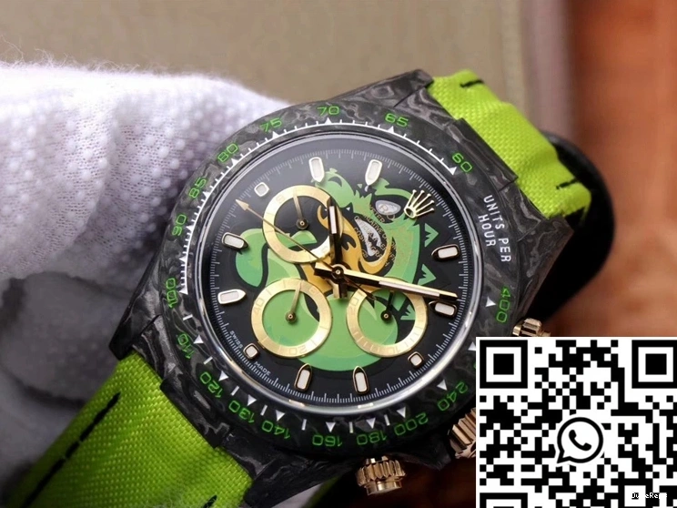 Dial Chronograph Dragon Fiber Rolex Exploded Cosmos Edition Carbon Green Daytona 0821